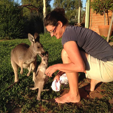 On Farm looking after orphaned Kangaroo Joeys