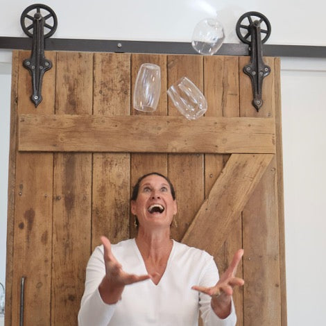 Fiona Hamilton Juggling Wine Tumblers