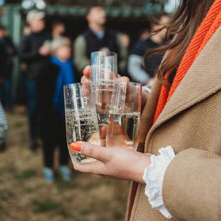 Rowdy Crowd event champagne flutes