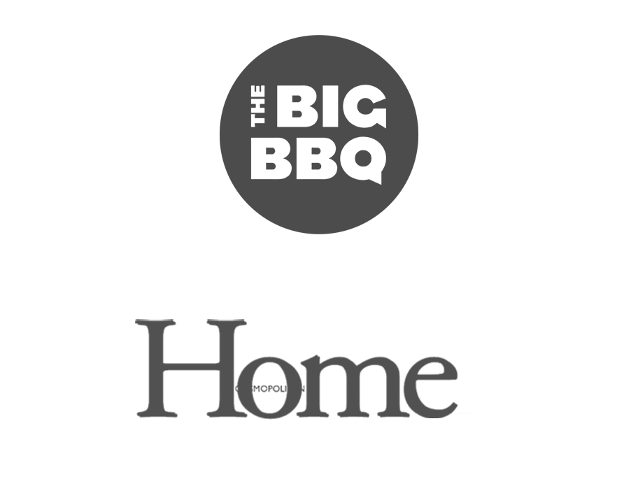 Logo of 'The Big BBQ' and 'Home' logo on a white background