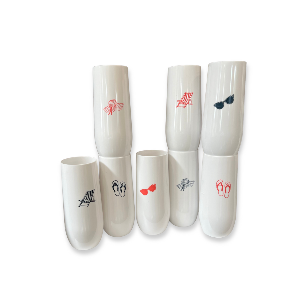 All White 8 Printed Champagne Packs - Rowdy Summer Vibes