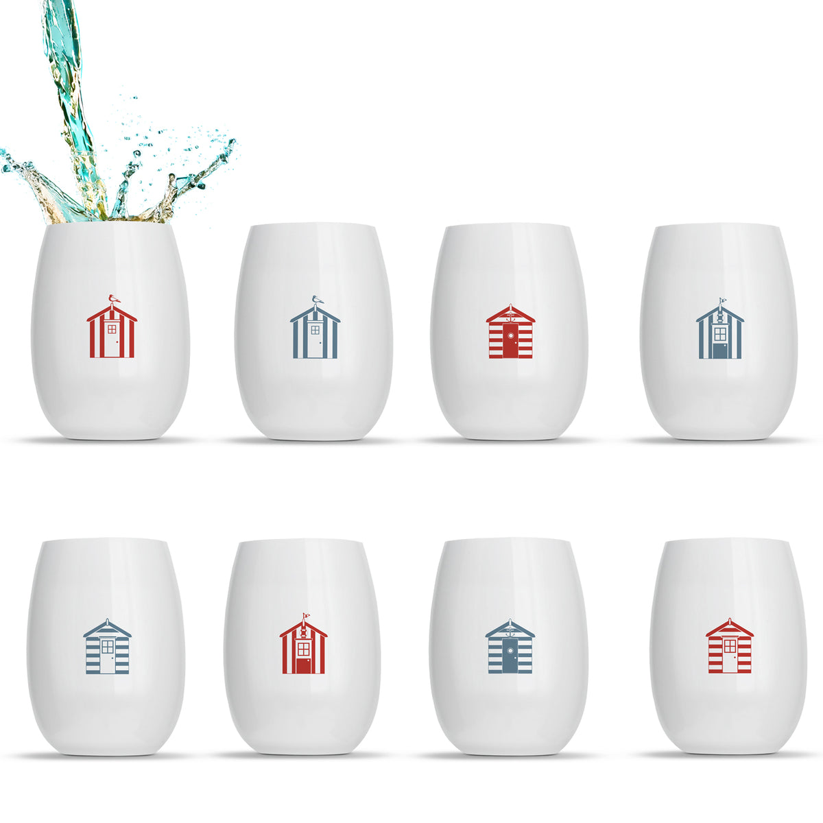 All White 8 Printed Wine Packs - Rowdy Beach Huts