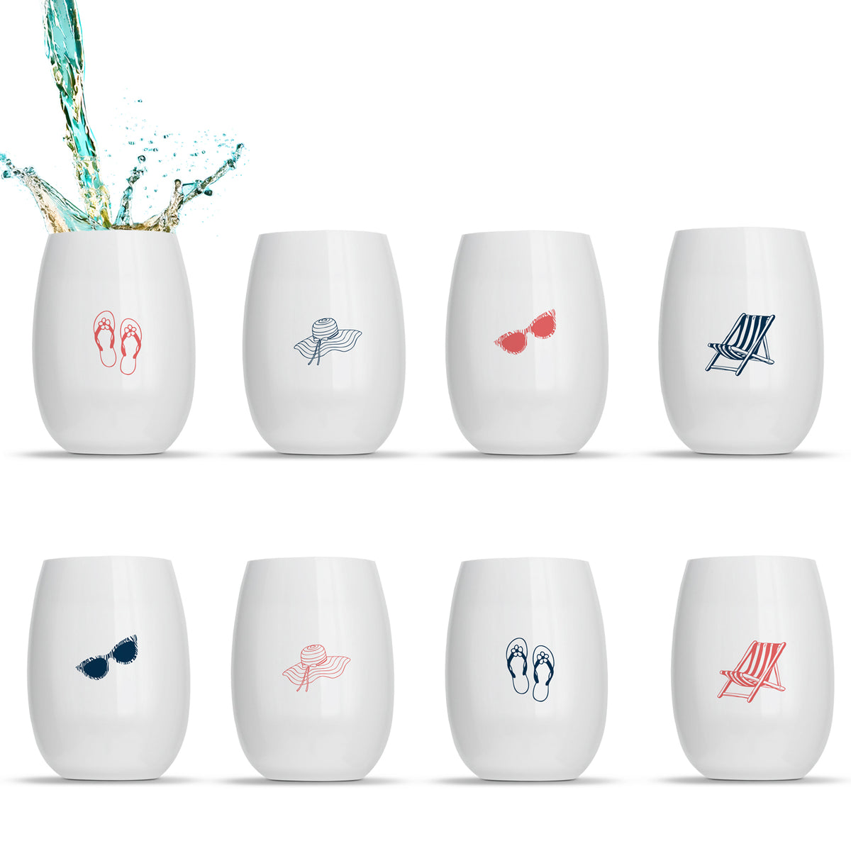 All White 8 Printed Wine Packs - Rowdy Summer Vibes