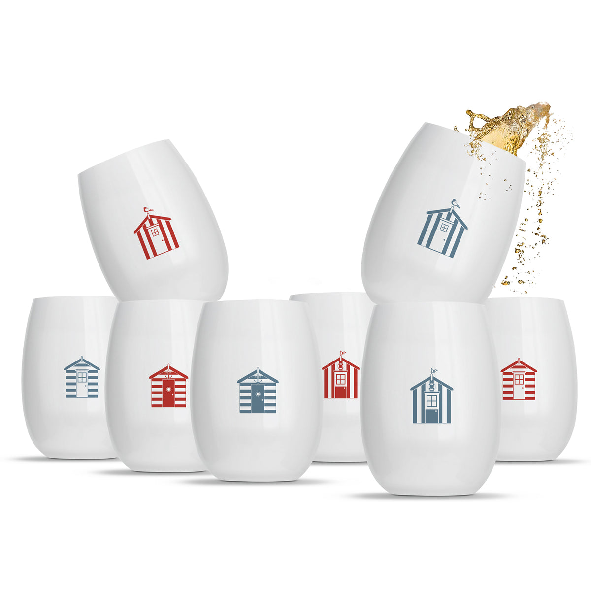 All White 8 Printed Wine Packs - Rowdy Beach Huts