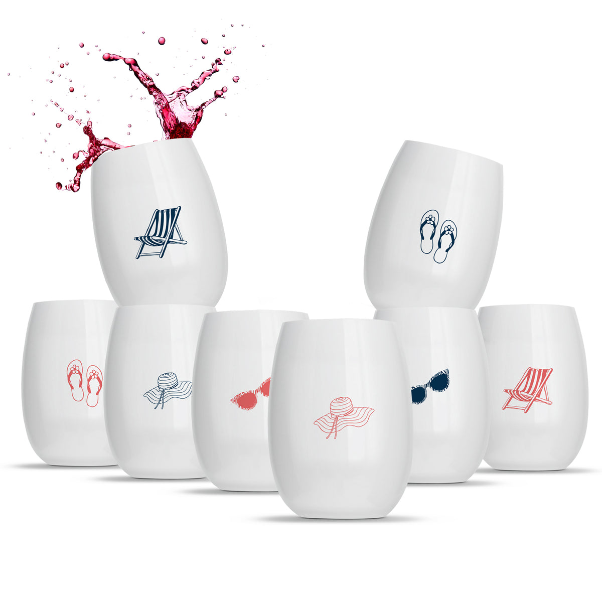 All White 8 Printed Wine Packs - Rowdy Summer Vibes