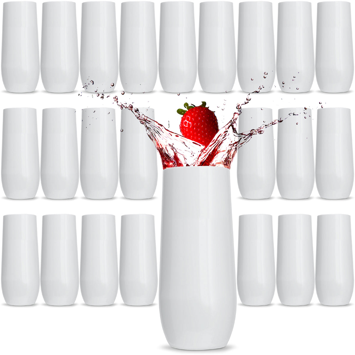 Catering Pack 24 x All-White Champagne Flutes