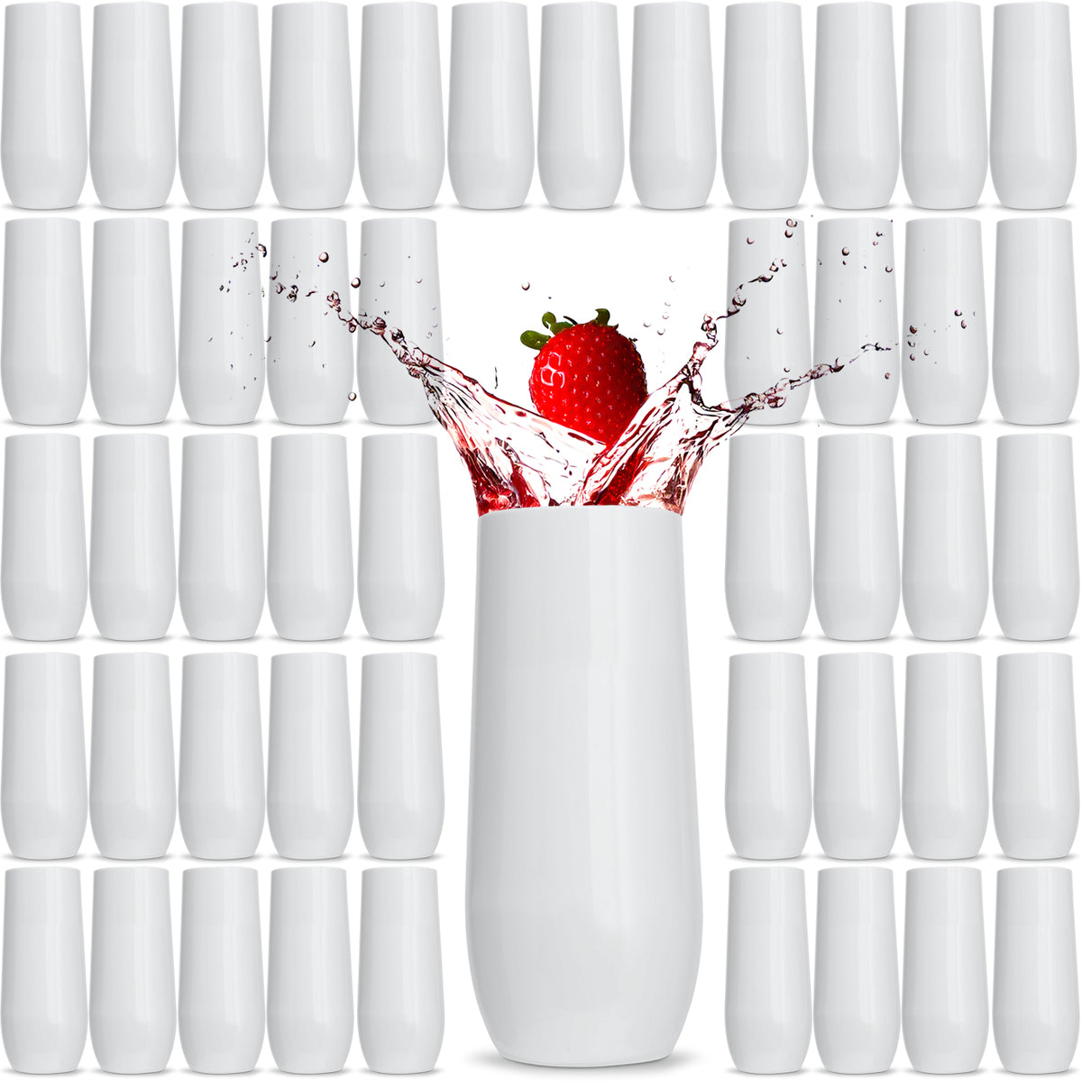 Bulk Pack 135 x All-White Champagne Flutes