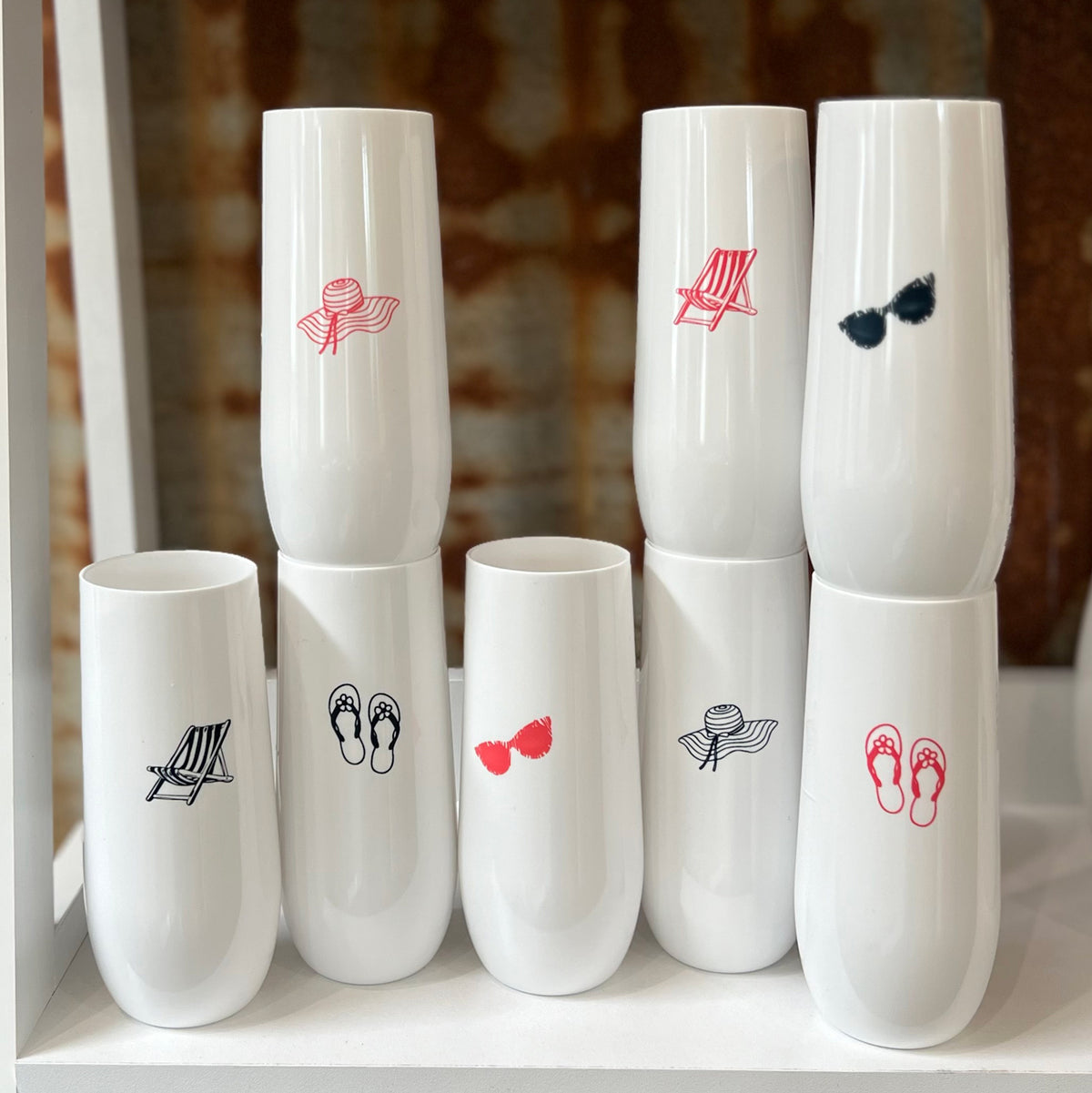 All White 8 Printed Champagne Packs - Rowdy Summer Vibes