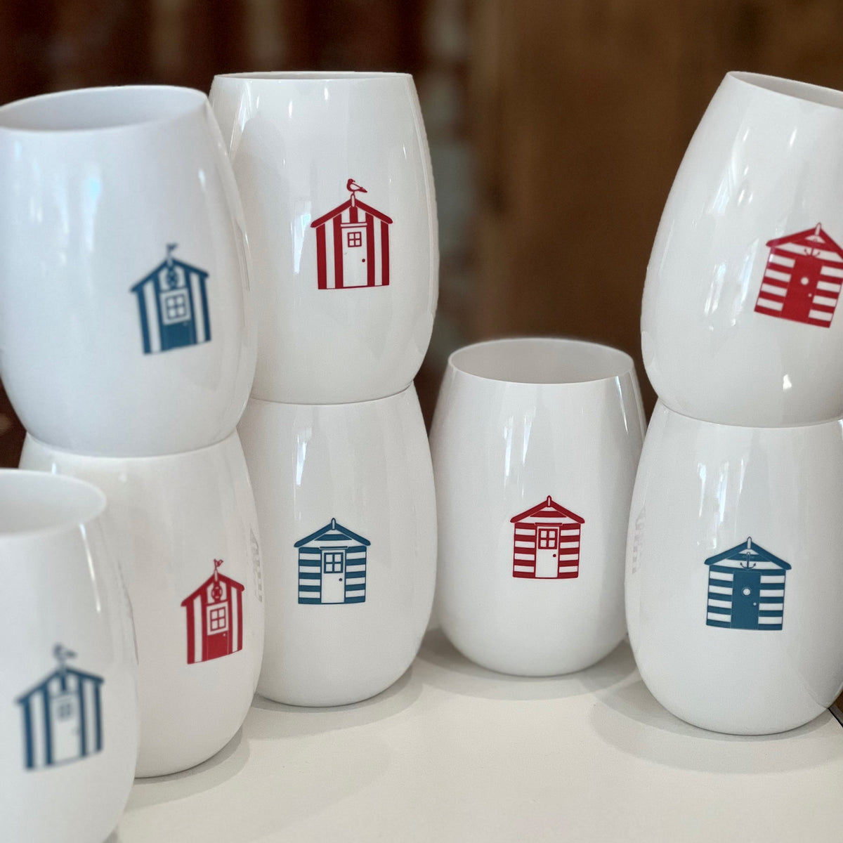 All White 8 Printed Wine Packs - Rowdy Beach Huts