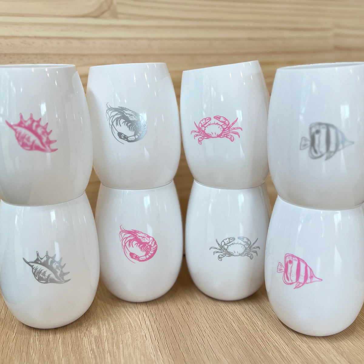 All White 8 Printed Wine Packs - Rowdy By The Sea