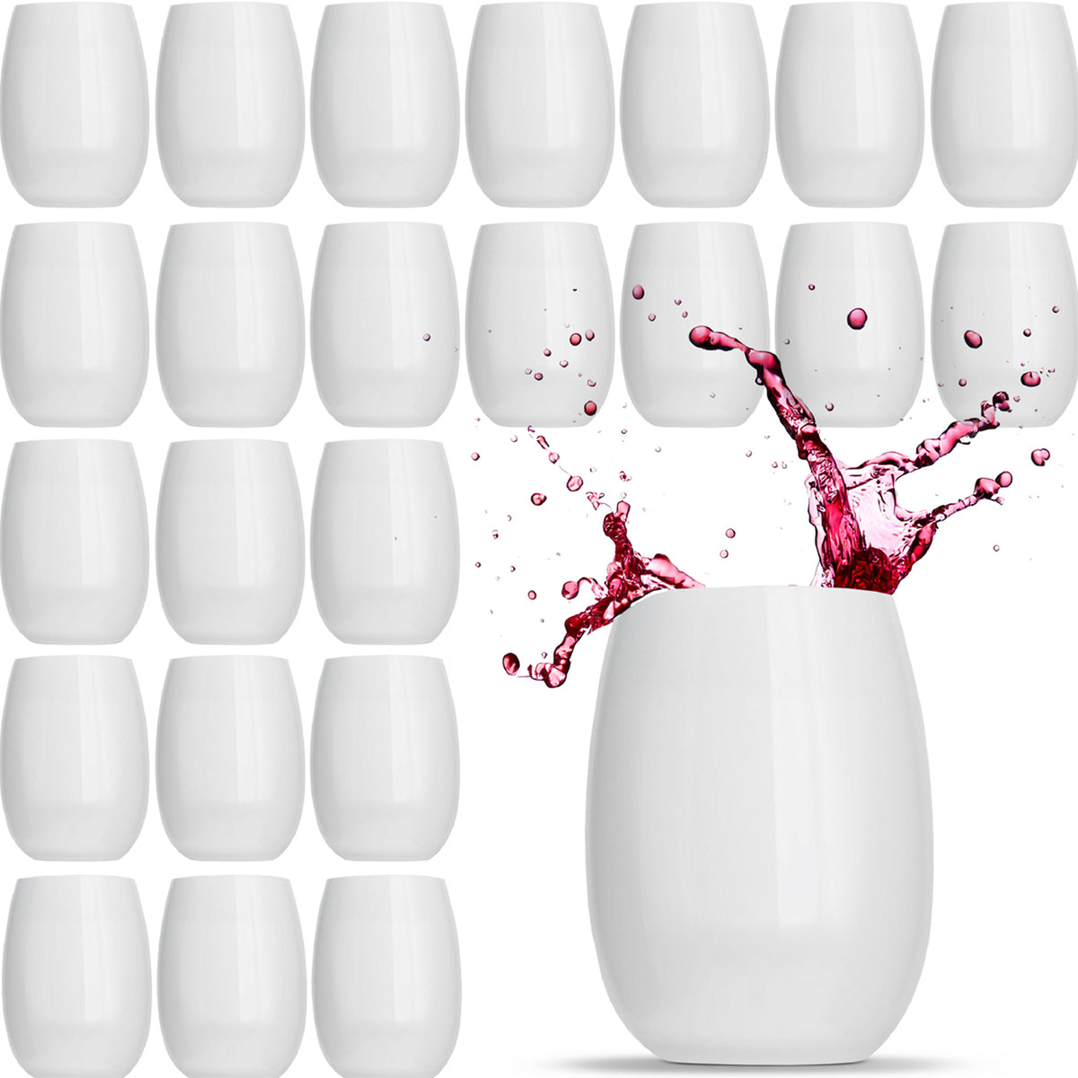 Catering Pack x 24 All-White Wine Tumblers