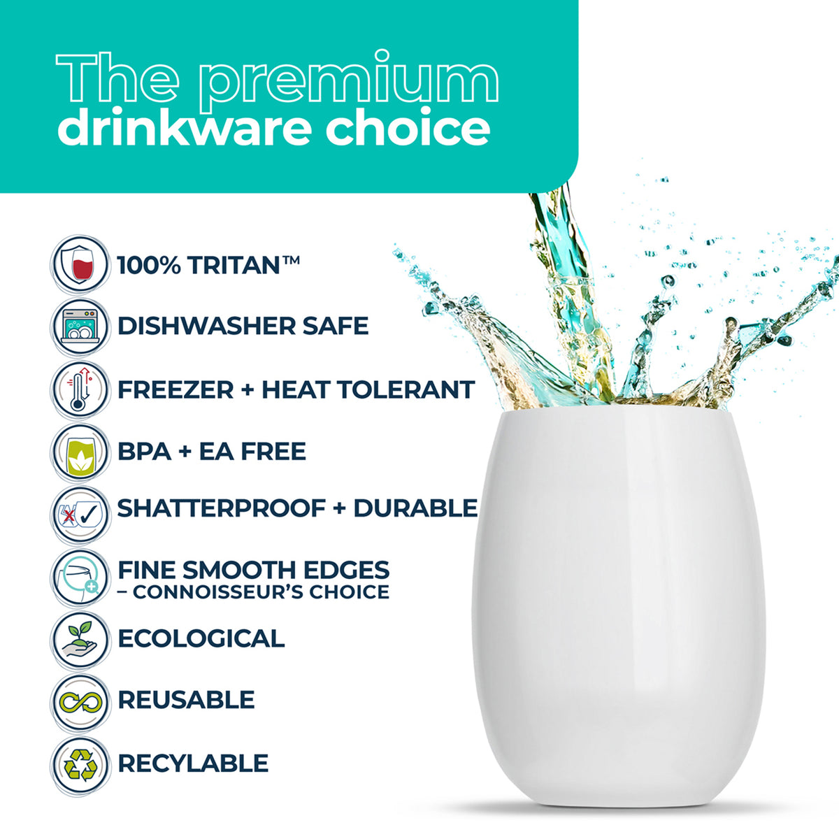 Catering Pack x 24 All-White Wine Tumblers