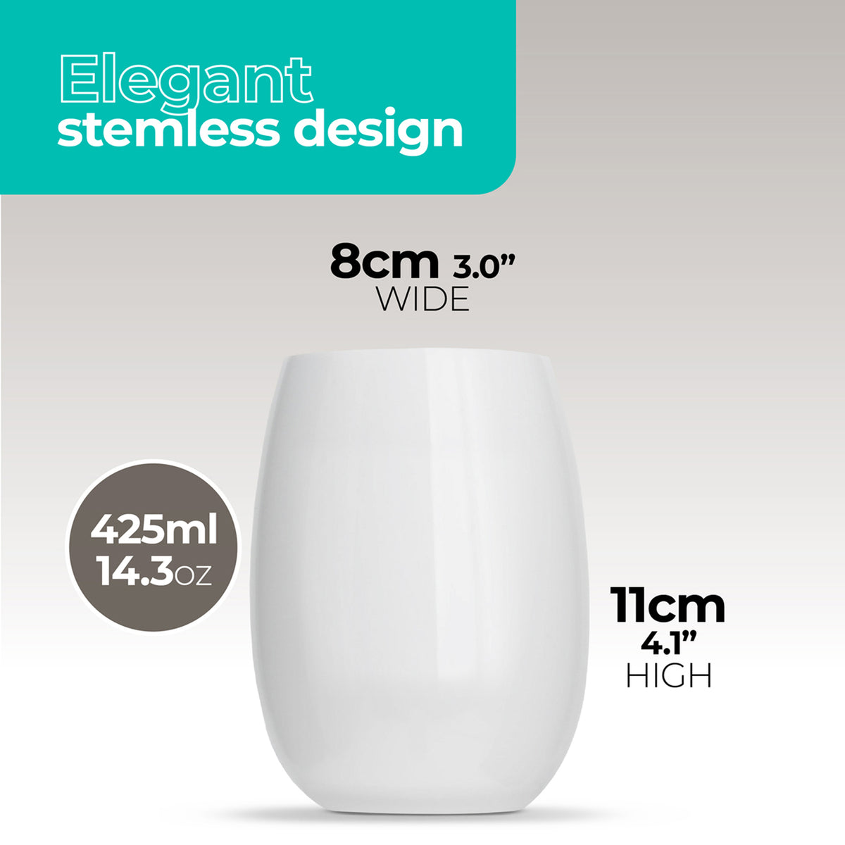 Catering Pack x 24 All-White Wine Tumblers