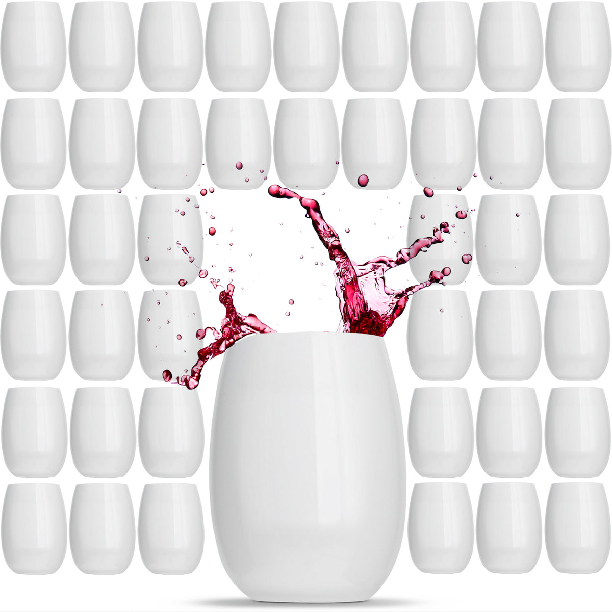 Bulk Pack 108 x All-White Wine Tumblers