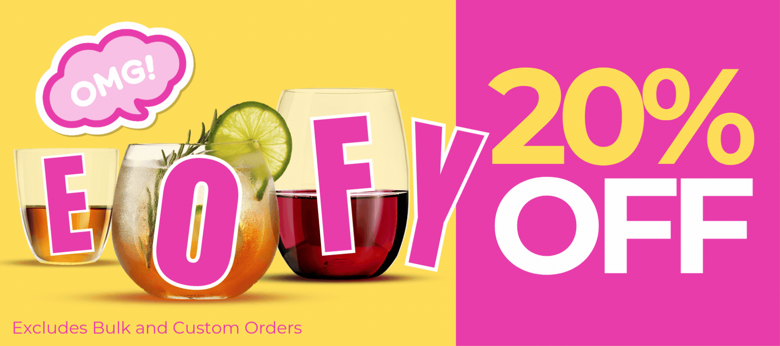 EOFY Sale unbreakable drinkware 20% OFF -limited time. excludes bulk and custom orders