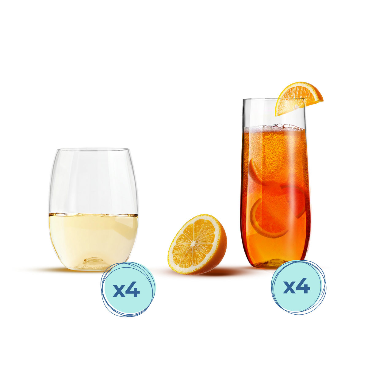 Rowdy Family Combination Pack, 4 Wine &amp; 4 Champagne Pieces