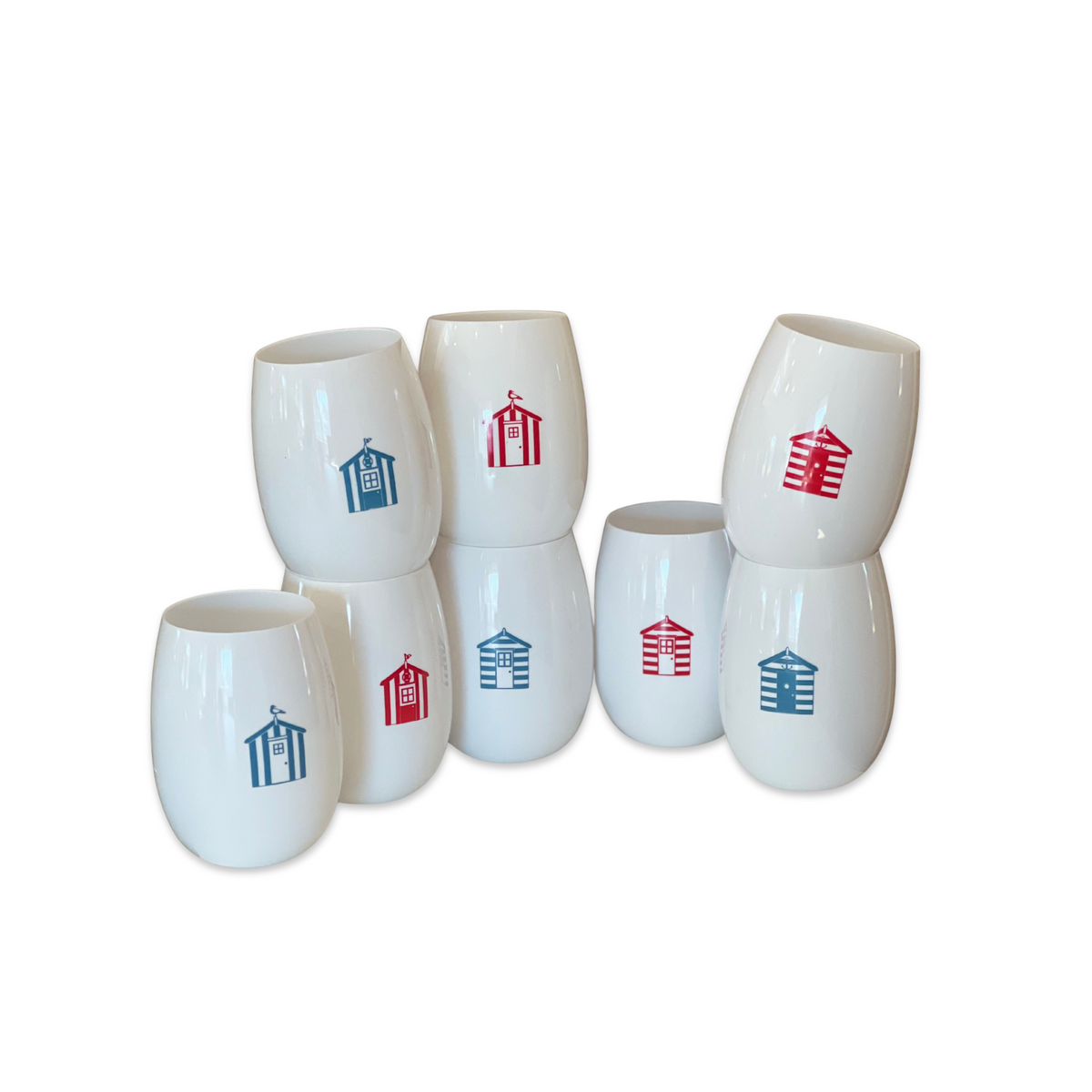 All White 8 Printed Wine Packs - Rowdy Beach Huts